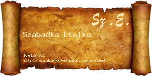 Szabadka Etelka névjegykártya